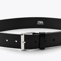 LEATHER BELT WITH SQUARE BUCKLE ACCESSORIES|JEWLLERY