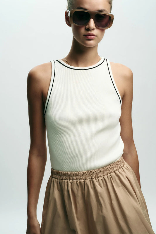 CONTRAST POPLIN MIDI DRESS DRESSES