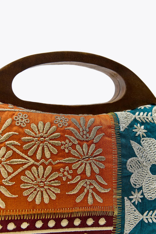 EMBROIDERED WOODEN BOX BAG ACCESSORIES|JEWLLERY