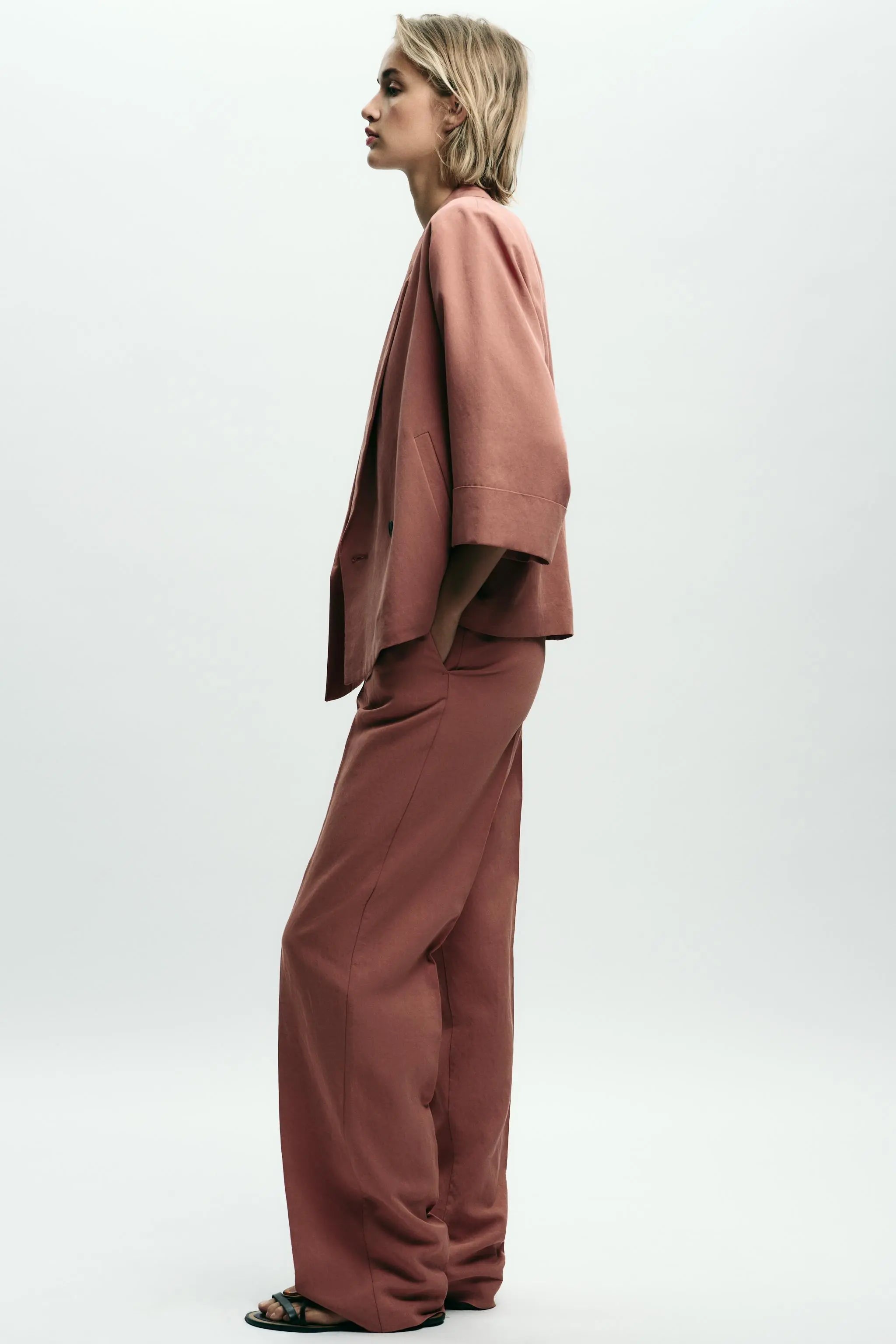 FRENCH SLEEVE DOUBLE-BREASTED BLAZER BLAZERS