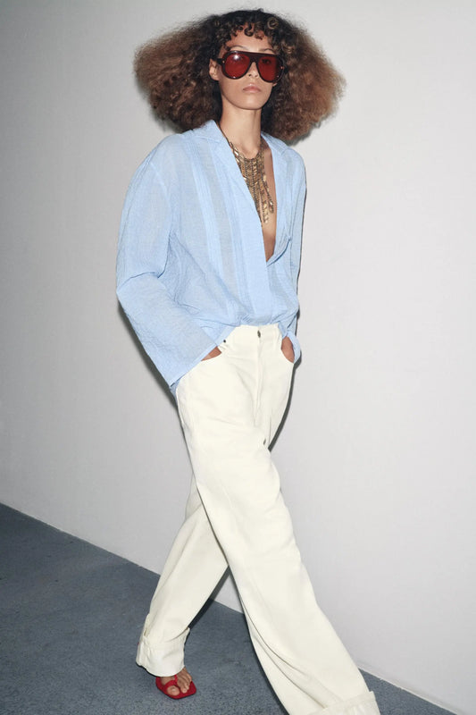 ZW COLLECTION TEXTURED OVERSIZE SHIRT SHIRTS